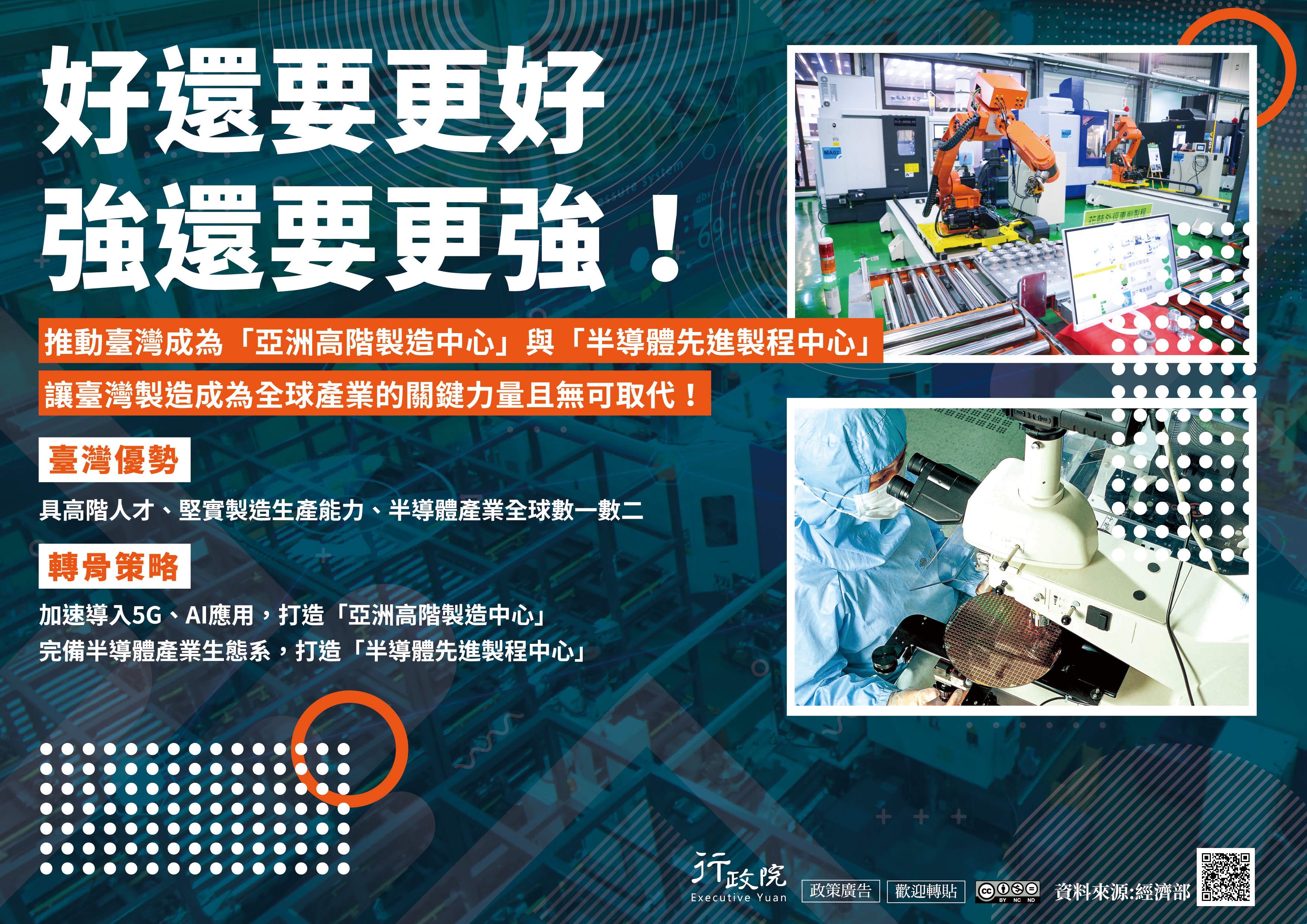 推動臺灣成為『亞洲高階製造中心』與『半導體先進製程中心』